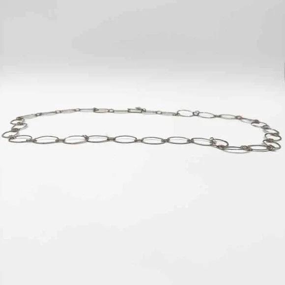Robert Lee Morris Sterling Silver Necklace Wide Hoops ~36" Signed RLM Studio - Picture 9 of 12